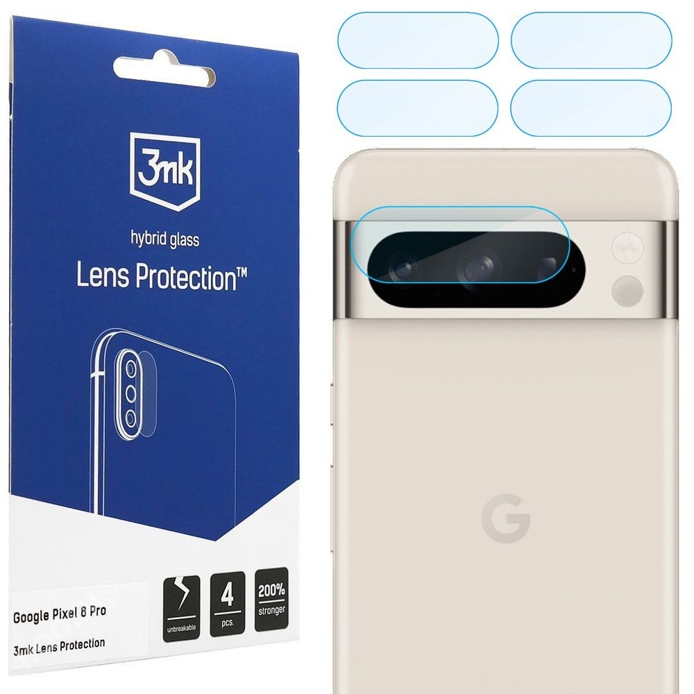 4x 3mk Lens Protection | Szkło Hybrydowe na Obiektyw Aparat do Google Pixel 8 Pro