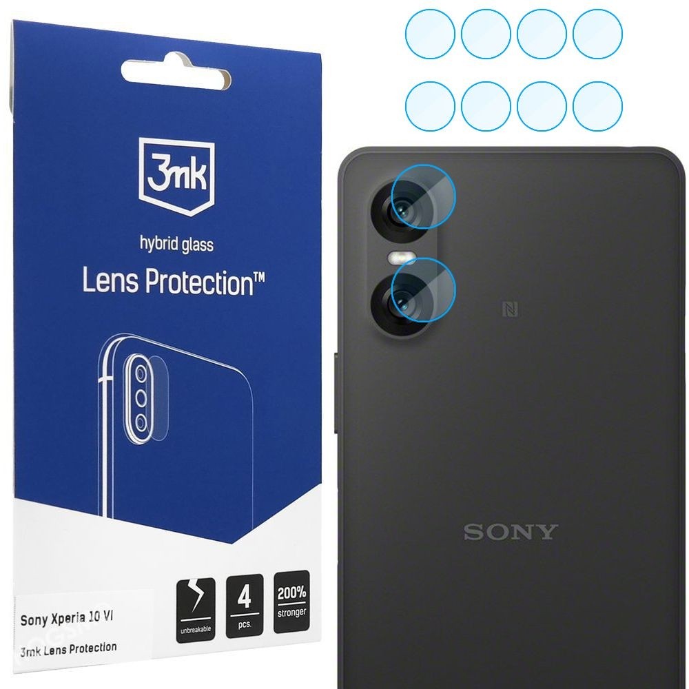 4x 3mk Lens Protection | Szkło Hybrydowe na Obiektyw Aparat do Sony Xperia 10 VI