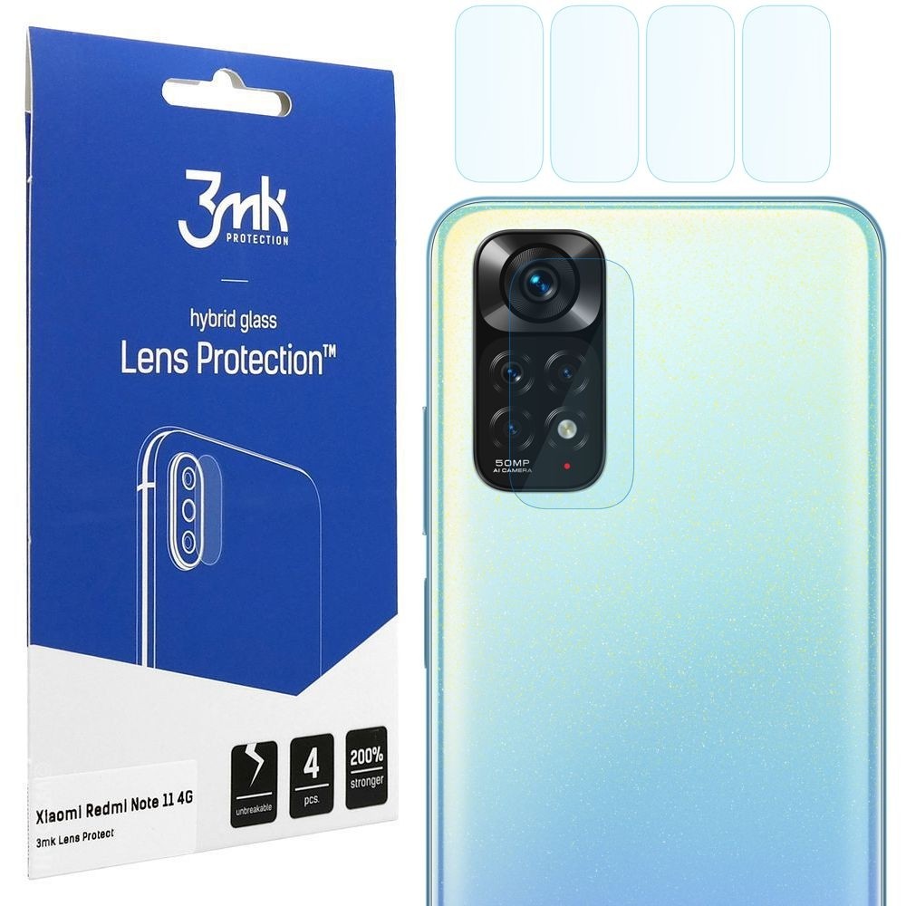 4x 3mk Lens Protection | Szkło Ochronne na Obiektyw Aparat do Xiaomi Redmi Note 11