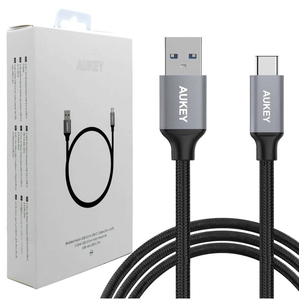 AUKEY | Szybki Nylonowy Kabel USB 3.0 USB-C | 200cm