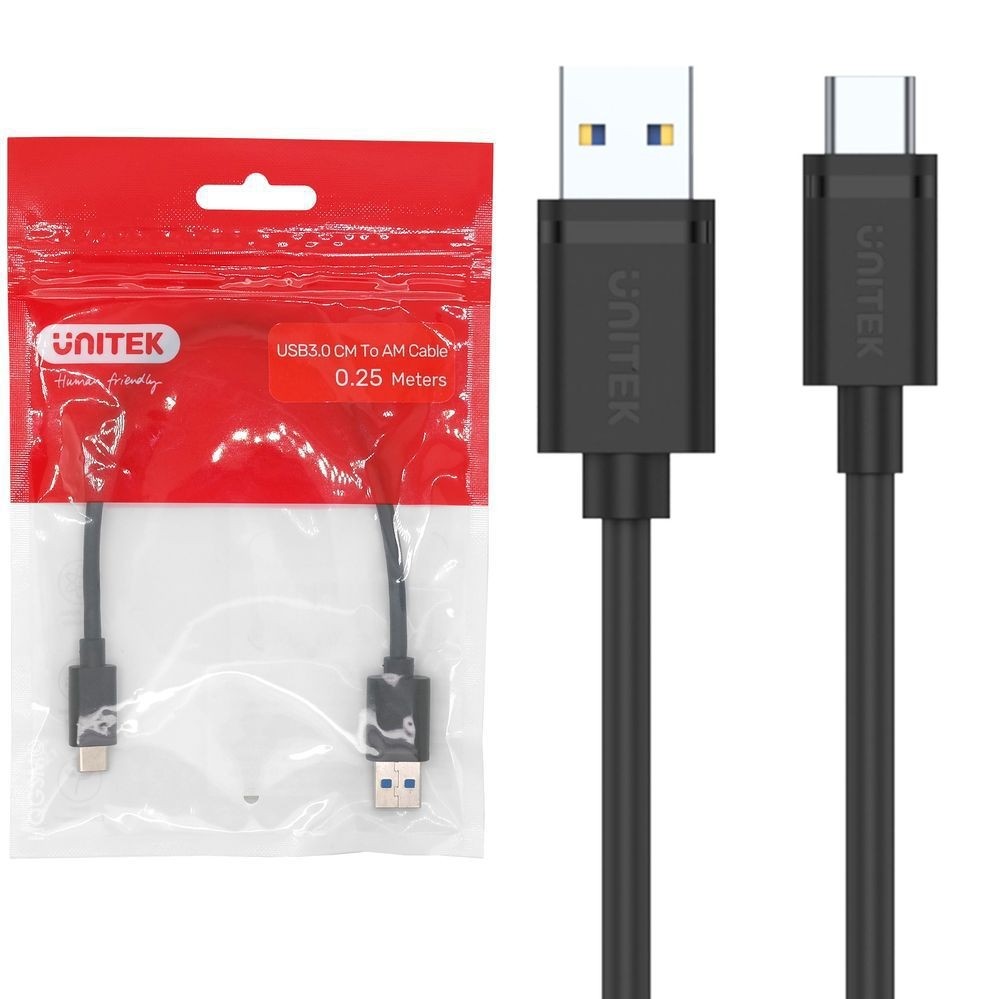 UNITEK | Kabel Fast Charge USB 3.0 USB-C | 5Gb/s | 25cm