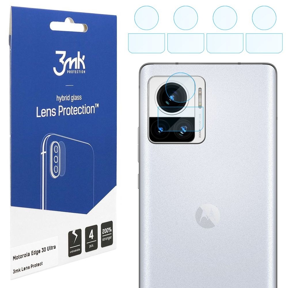 4x 3mk Lens Protection | Szkło Ochronne na Obiektyw Aparat do Motorola Edge 30 Ultra