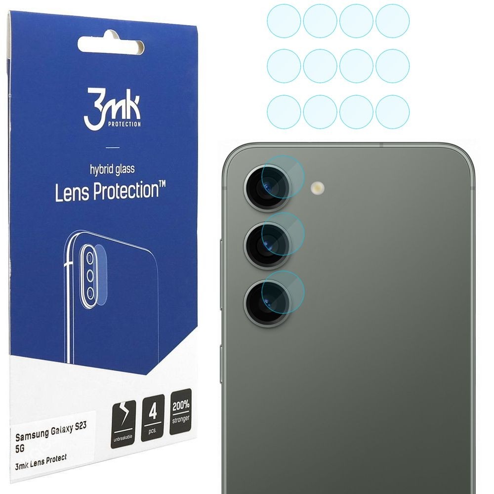 4x 3mk Lens Protection | Szkło Ochronne na Obiektyw Aparat do Samsung Galaxy S23 |
