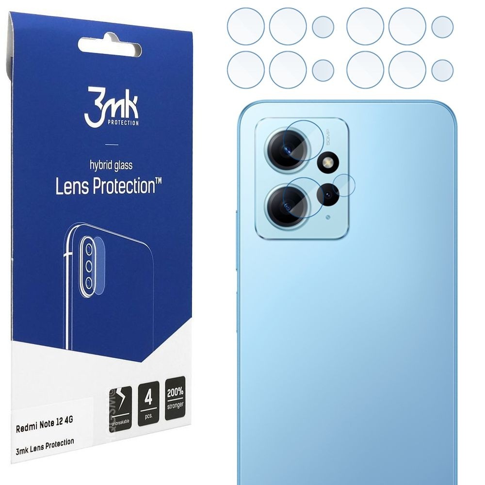 4x 3mk Lens Protection | Szkło Ochronne na Obiektyw Aparat do Xiaomi Redmi Note 12 4G