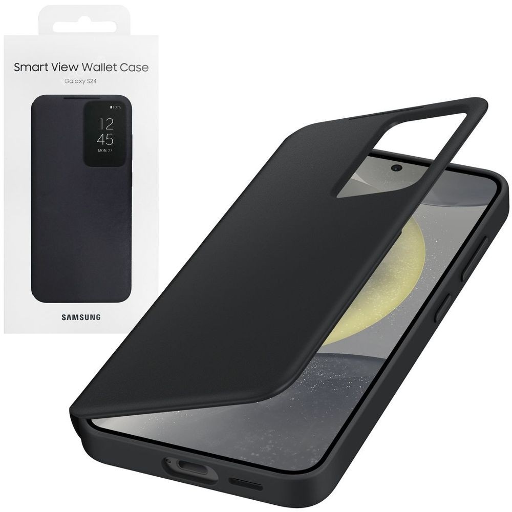Oryginalne Etui Smart View Wallet Case | Czarne do Samsung Galaxy S24 |