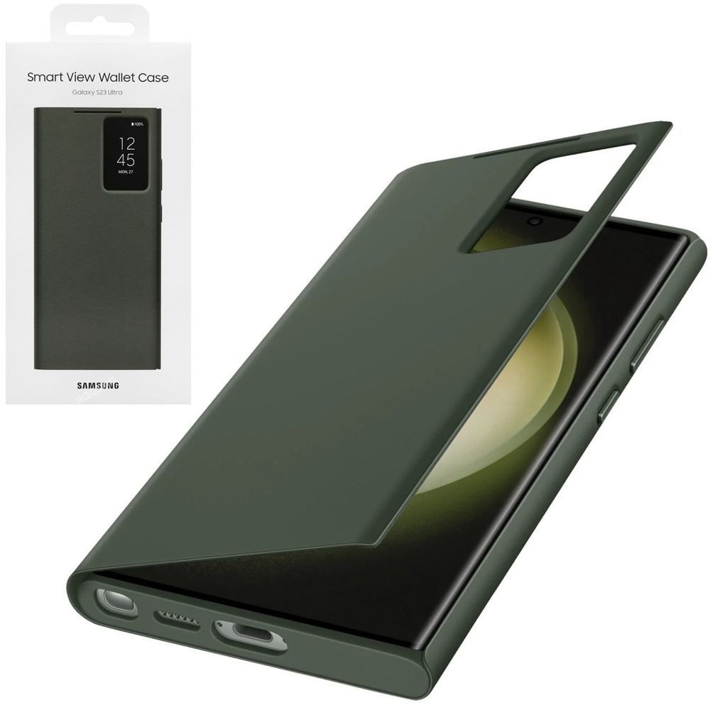 Oryginalne Etui Smart View Wallet Case | Zielone do Samsung Galaxy S23 Ultra