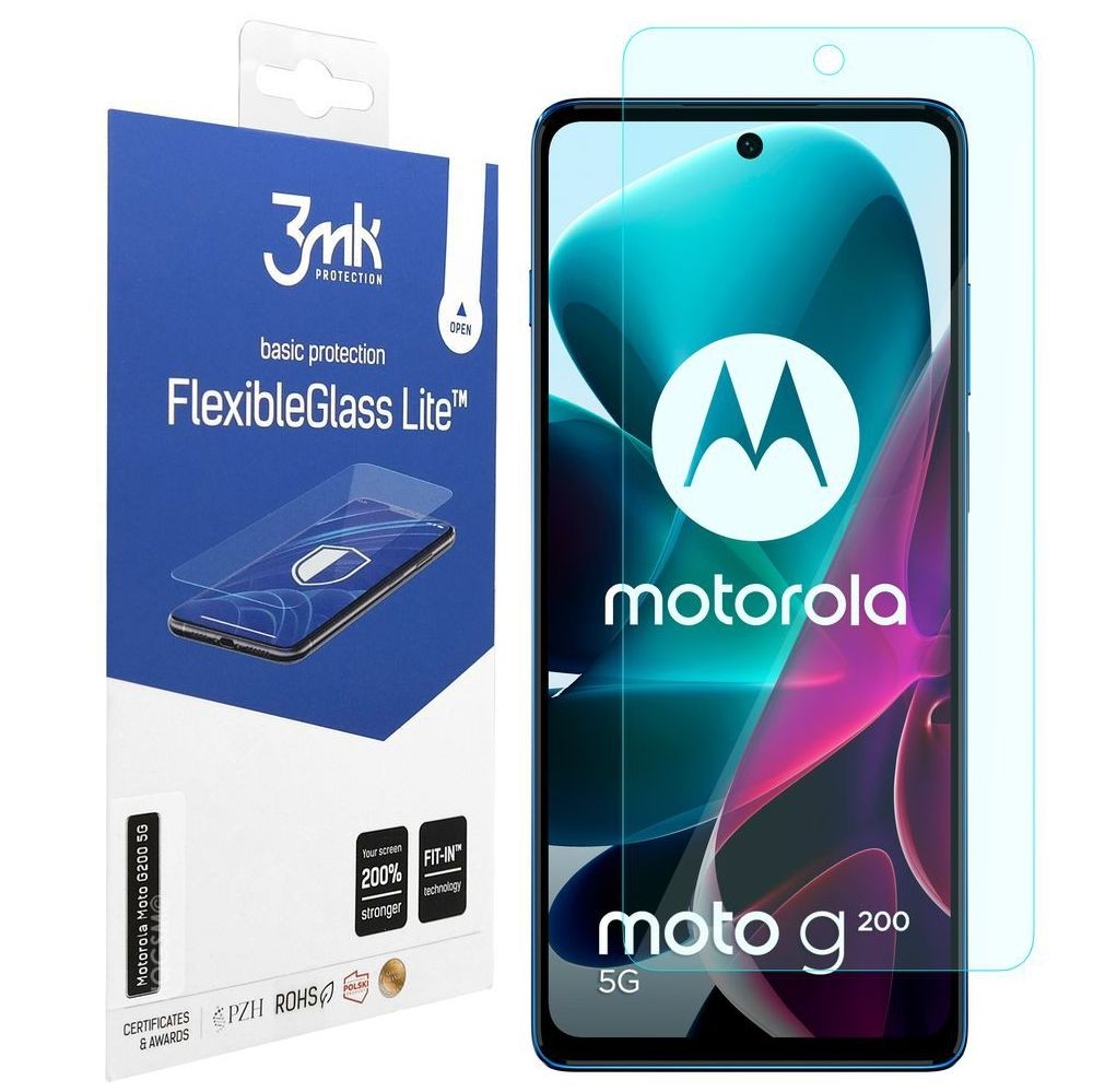 3mk Flexible Glass Lite | Nietłukące Szkło Hybrydowe do Motorola Moto G200 5G