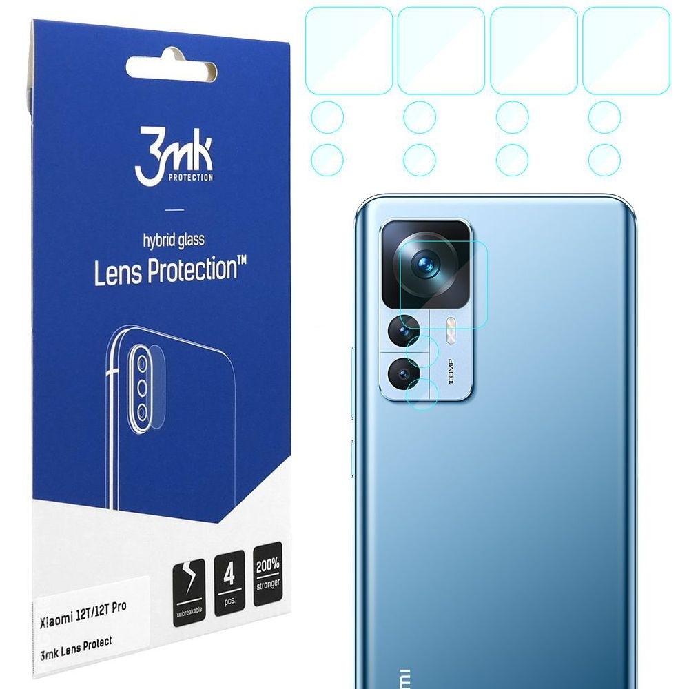4x 3mk Lens Protection | Szkło Ochronne na Obiektyw Aparat do Xiaomi 12T / Pro