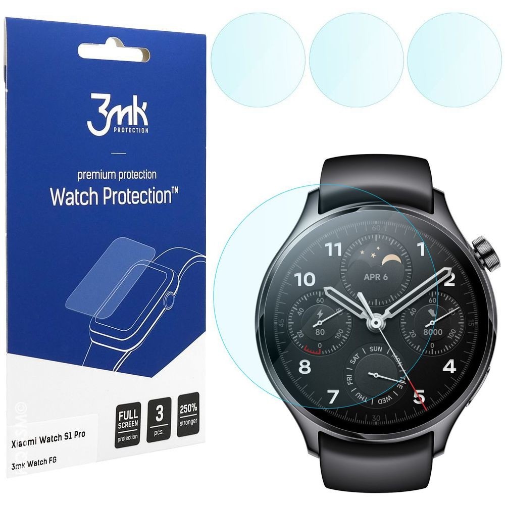 3x Szkło Hybrydowe 3mk Watch Protection do Xiaomi Watch S1 Pro