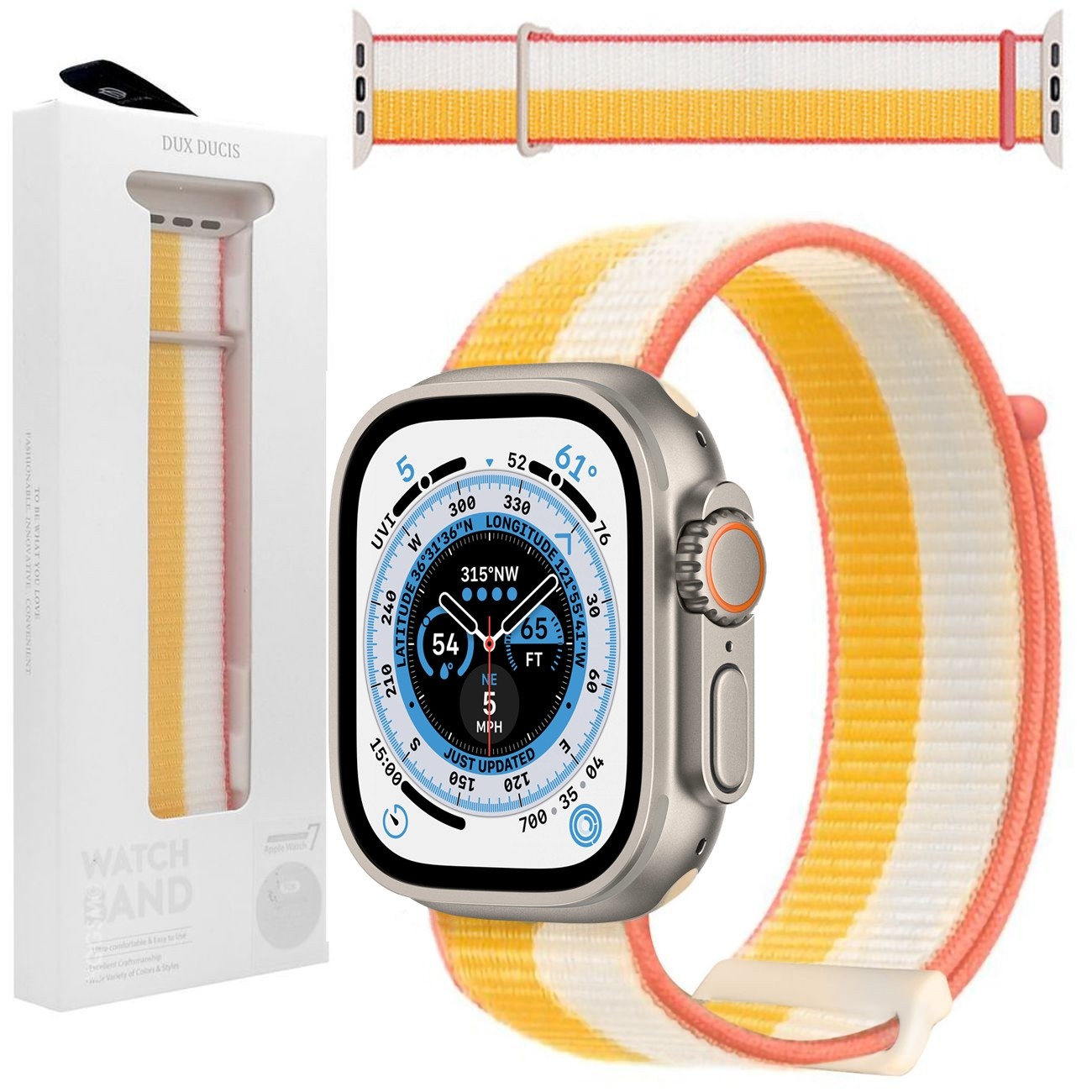 Dux Ducis Strap | Pasek NYLON | Maize White do Apple Watch Ultra 1/2