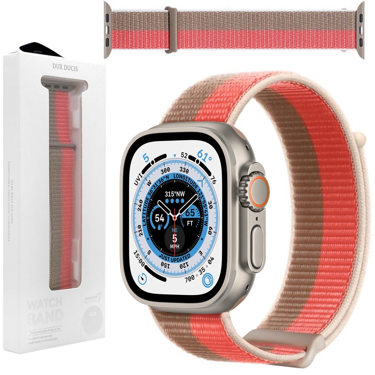 Dux Ducis Strap | Pasek NYLON | Pomelo Pink do Apple Watch Ultra 1/2